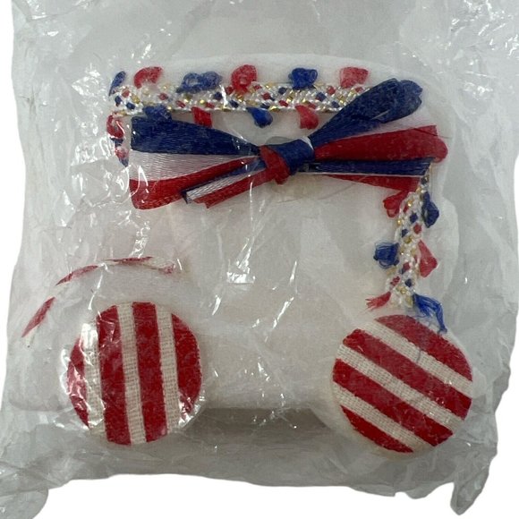 Vintage Shiny Brite Train Car Flocked Ornaments New In Package Made In Hong Kong - Picture 6 of 6